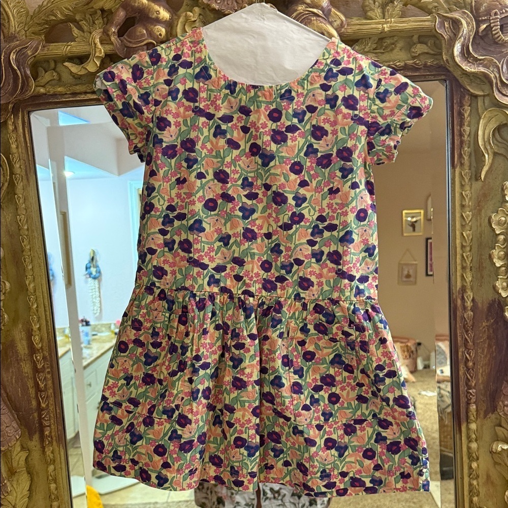 Tea Collection Floral Dress with drop waist and pockets Multicolor
